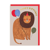 Lions with Balloons Greeting Card