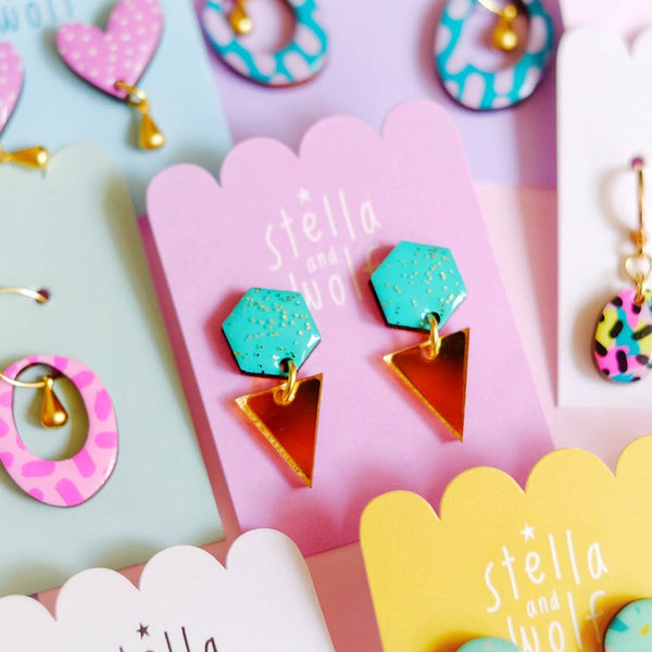 Turquoise geometric earrings