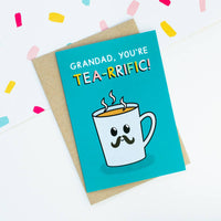 Grandad You're Tea-rrific Father's Day Greeting Card | Punny Card