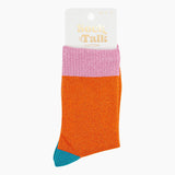 Glitter Socks - Orange/Pink