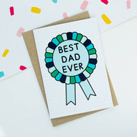 Best Dad Ever Rosette Card