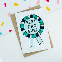 Best Dad Ever Rosette Award Greeting Card | Father's Day