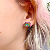 Disco Rainbow Stud Earrings