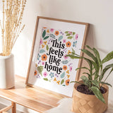 FEELS LIKE HOME PRESSED FLOWER ART PRINT: A4