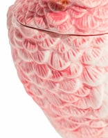 Pink & White Ceramic Parrot Storage Jar/Vase