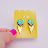 Small Pastel blue terrazzo drop earrings