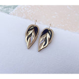 Calathea Leaf Hook Earrings : Gold & Bronze