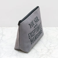 Exceptionally Handsome - Grey Wash Bag