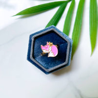 Enamel Fidget Spinner Anxiety Rings, Worry Ring: You are Magic (Teal Unicorn)