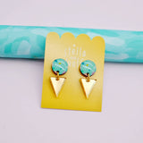 Small Pastel blue terrazzo drop earrings