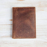 Handmade Buffalo Leather Credit Card Holder: Black
