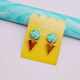 Small Pastel blue terrazzo drop earrings