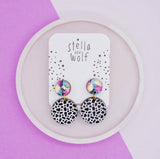 Dalmatian print drop earrings