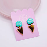 Turquoise geometric earrings