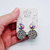Dalmatian print drop earrings