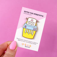 Shred Your Negative Thoughts Gold Enamel Pin