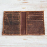 Handmade Buffalo Leather Credit Card Holder: Black