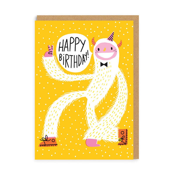 Happy Birthday Yeti Greeting Card