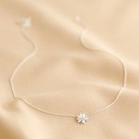 Daisy Charm Necklace in Silver