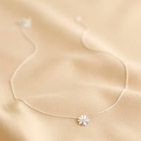 Daisy Charm Necklace in Silver