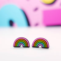 Disco Rainbow Stud Earrings