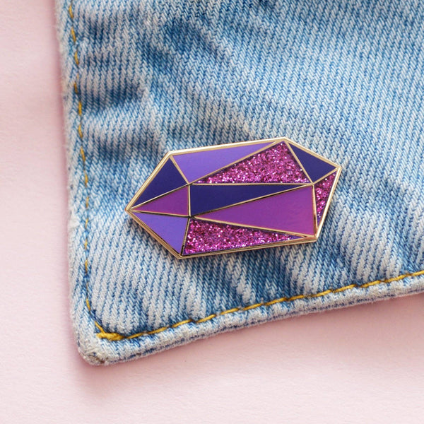 Gemstone Enamel Pin: Amethyst