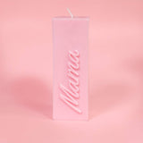 Mama Pastel Pink 3D Slogan Pillar Candle