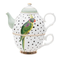 Tea for One Parrot Polka Dots