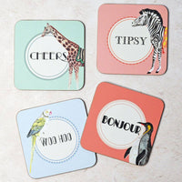 Set of 4 Coasters Text
