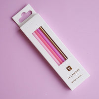 Shades of pink cake candles