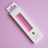 Shades of pink cake candles