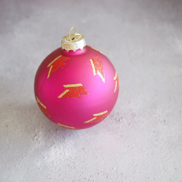 Lightning bolts pink bauble