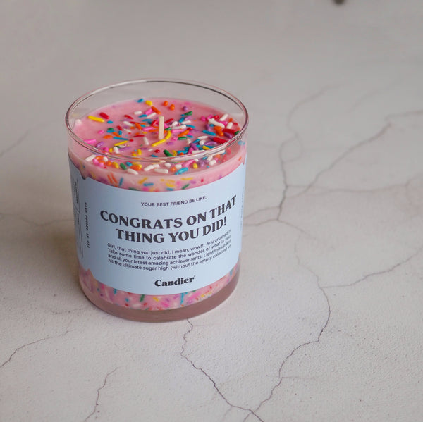 Congrats confetti candle
