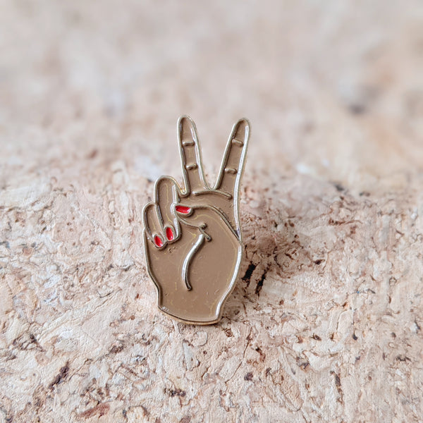 Peace Enamel Pin - black