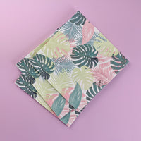 Tropical pastel leaf napkins