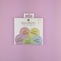 Pastel Happy Birthday Balloons
