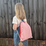 Red and Pink Drawstring Bag by Blafre