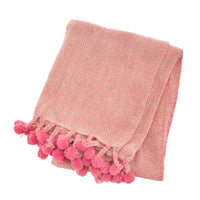 Nevada Tufted Pink Herringbone Throw Blanket