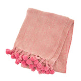 Nevada Tufted Pink Herringbone Throw Blanket