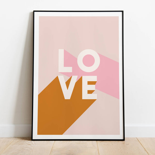 Love Typography Art Print: A4