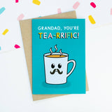 Grandad You're Tea-rrific Father's Day Greeting Card | Punny Card