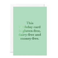 Gluten-Free, Dairy-Free Funny Birthday Card | Greeting Card