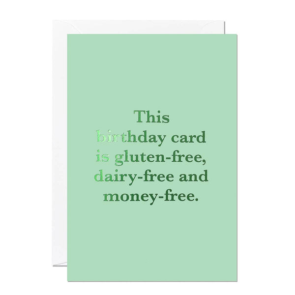 Gluten-Free, Dairy-Free Funny Birthday Card | Greeting Card
