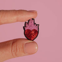 Mini Flaming Heart Brooch